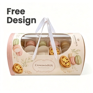 Bountiful Wholesome Premium Custom Embossed 3D Design Printed Art Paper Donut <b>Box</b> for Certified Oval Window Bakery Cake <b>Box</b> - Product Image 1