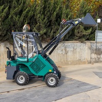 Traktor Kompak HTL28 Micro 4x4 dengan Backhoe Wheel Loader dan Boom Teleskopik, Kapasitas Angkut 500kg, Bertenaga Bensin untuk Pertanian