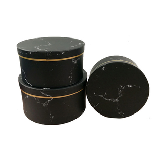 Tamaño personalizado y la impresión de borde de oro regalo de sombrero redondo de mármol de cilindro de papel de harina de flor - Product Image 2