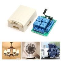 Interrupteur à distance sans fil universel 433Mhz, module récepteur de relais DC 12V 4CH avec émetteur à distance à 4 boutons