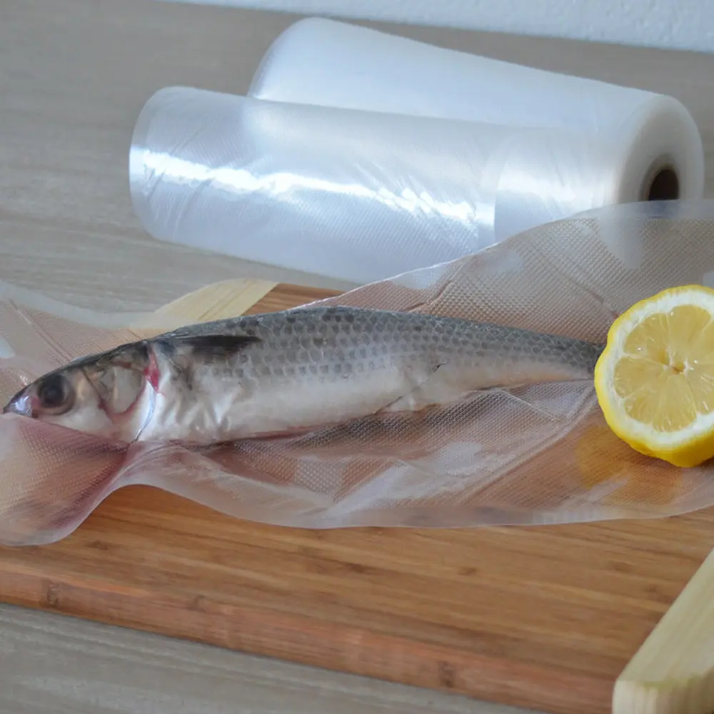 28cm * 5m sacs d'emballage alimentaire en plastique sous vide en nylon Pe transparents étanches à l'humidité gardent la viande de jambon fraîche