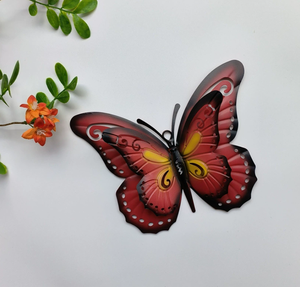 Ailes <span class=keywords><strong>en</strong></span> <span class=keywords><strong>fer</strong></span> <span class=keywords><strong>forgé</strong></span> moderne Deux papillons Autocollant mural tridimensionnel Clôture de jardin <span class=keywords><strong>extérieur</strong></span> <span class=keywords><strong>Décoration</strong></span> de la maison avec format de corde - Product Image 4