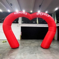 Arco Inflable en Forma de Corazón Rojo para el Día de San Valentín, Decoración de Fondo para Escenarios de Boda, Arco Publicitario Inflable