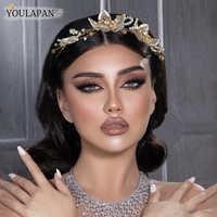 YouLaPan – bandeaux dorés exquis pour femmes et mariées, fleurs artificielles faites à la main, accessoires pour cheveux pour banquets, soirées dansantes et mariages, YXA322