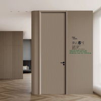 Porte intérieure en bois à revêtement carbone cristallin, étanche et facile à nettoyer, idéale pour les projets commerciaux, appartements et hôtels.