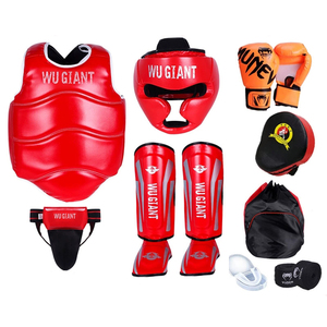Trẻ em của Muay Thái boxing chân <span class=keywords><strong>Guards</strong></span> sparring thiết bị chiến đấu với bền trở lại bảo vệ thiết lập - Product Image 2