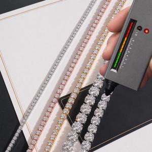 High Quality Pass Diamond Tester Hiphop 925 <b>Sterling</b> <b>Silver</b> Brilliant Cut Gold Plated 2mm 3mm 4mm 5mm 6.5mm Moissanite <b>Bracelet</b> - Product Image 5