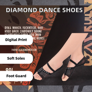 Scarpe in pelle a maglia diamantata per prestazioni con suole morbide con protezione per i piedi per ballare <span class=keywords><strong>e</strong></span> spettacoli - Product Image 2