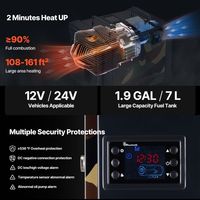 Chauffage au diesel avec télécommande par application, design mis à jour, 8 kW, 12 V/24 V, chauffage de stationnement avec écran LCD