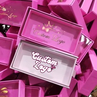 Boîte d'emballage pour cils personnalisée, écologique, avec doublure en éponge, fermeture magnétique, rose, nouveau design, étiquette privée, cosmétiques, logo personnalisé, haute qualité