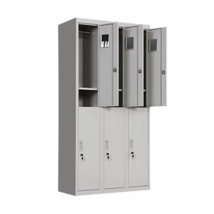 Casier en acier à 6 portes avec serrure <span class=keywords><strong>Armoires</strong></span> de rangement pour vêtements de <span class=keywords><strong>travail</strong></span> en métal assemblées pour les bureaux et la salle de sport pour les <span class=keywords><strong>vestiaires</strong></span> - Product Image 1