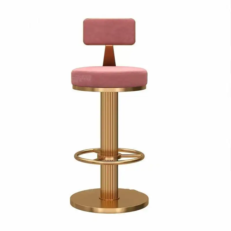 Net Red Bar Chair Backrest Light Luxury Modern Simple Bar Front Desk Cashier High Stool Swivel Can Lift Home Home Furniture