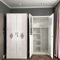 Armoire métallique à 2 portes pour vêtements, penderie en acier, placard de chambre, casier de rangement