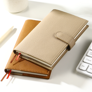 Cuaderno de Planificador de viaje A6 con patrón de lichi de PU de estilo minimalista, cuaderno de cierre de botón de libro de <span class=keywords><strong>horario</strong></span> autorellenable portátil - Product Image 4