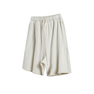 Pantalones cortos para hombre suaves lavados con ácido de algodón francés Terry, pantalones cortos para hombre con cintura elástica al por mayor con cordón - Product Image 1