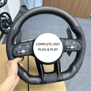 Volante de Cuero y Fibra de Carbono Mate para Modelos Antiguos de <span class=keywords><strong>Mercedes</strong></span> Clase E/Clase G/Clase <span class=keywords><strong>GL</strong></span>/E300 - Product Image 1
