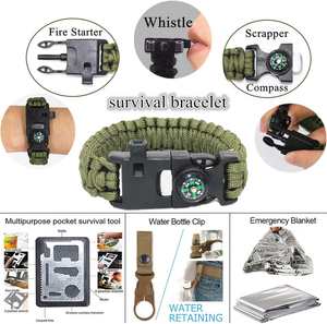 Kit de survie d'urgence en gros, le meilleur 40-en-1, kit de survie 18-en-1 avec hache et fourchette-couteau - Product Image 4