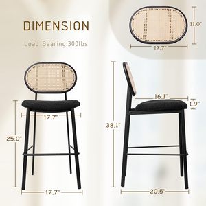 Taburetes de Bar de altura de mostrador Boucle negro contemporáneo Sillas de hierro de isla de cocina Bohemia moderna para aplicación de Bar de comedor de hogar de Hotel - Product Image 5