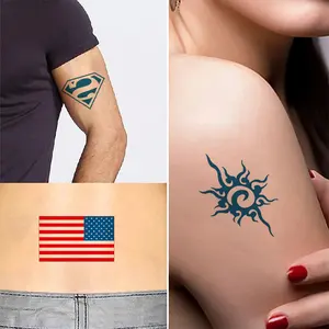 Özel Logo parti olay alayı büyük töreni geçici dövme çıkartmalar su geçirmez Transfer ulusal bayrak dövme