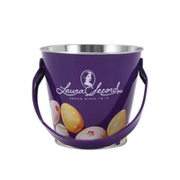 Seau en métal pour œufs de pâques de qualité alimentaire, seau en étain de petite taille pour Cookies au chocolat et bonbons avec poignée, usine de Guangzhou
