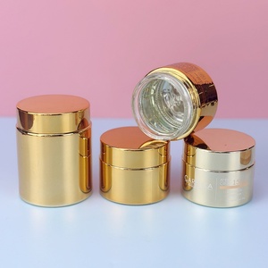 Luxury Electroplated Gold Glossy Glass Jar 50g Cosmetic <b>Container</b> Lip Balm Body Butter Eye Face Cream Empty Packaging Cream Jar - Product Image 5