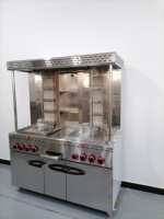 Machine verticale Shawama à gaz à double tête Kebab BBQ Grill Viande Cuisson Grill Machine