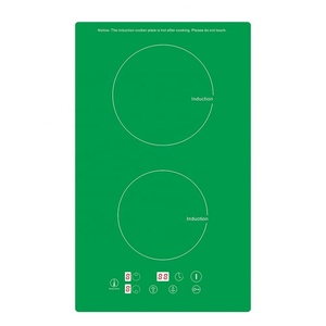 เตาไฟฟ้าสองหัว 3400 วัตต์ 220 โวลต์ สำหรับใช้ในครัวเรือน สำหรับตลาดสหรัฐอเมริกา พร้อมกระจกสีเขียว - Product Image 1