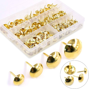 Chiodi Decorativi per Tappezzeria Fai-da-Te, Colore Oro, D11mmxL17mm, Borchie per Divani, Chiodi Decorativi per Mobili in Legno, Chiodi a Testa Tonda - Product Image 3