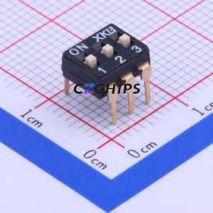 DSIC03LH-P DIP Switch Through hole Component (THT) Switch Flat Toggle, Raised Type Single Pole Single Throw 3 PC Pin - Product Image 1