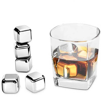 Ensemble de pierres à whisky carrées en acier inoxydable, glaçons métalliques réutilisables, refroidisseurs personnalisés en gros, pierres froides pour boissons, coffret cadeau pour bar, vente en gros