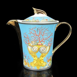 Juego de Café de Porcelana Azul Europeo de 15 Piezas, Tetera de Cerámica para el Hogar/Restaurante/Hotel, Juego de Té Turco - Product Image 6