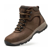 Chaussures de sécurité de travail classiques 2024 en cuir avec embout en acier anti-écrasement, imperméables et respirantes, bottes d'escalade
