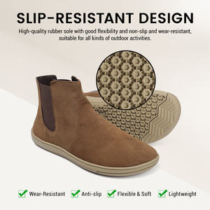<span class=keywords><strong>Bottines</strong></span> <span class=keywords><strong>Chelsea</strong></span> en daim personnalisées - Zero Drop, large boîte à orteils, écologiques, vente en gros B2B - Product Image 5