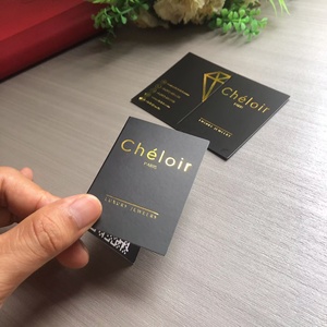 Tùy Chỉnh Sang Trọng Lá Vàng Gấp Thẻ Kinh Doanh In Ấn Màu Đen Cảm Ơn Bạn Thẻ Gấp Thẻ Quà Tặng Với Logo Riêng Instagram Mã QR - Product Image 2