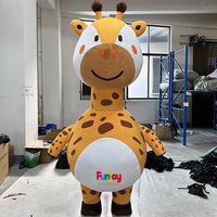Personnalisation gonflable de costume de girafe de marche de 2.6m pour le costume gonflable de mascotte de girafe de promotion de marque