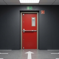 Porte coupe-feu en acier isolée et étanche, style moderne, pour appartement et passage public