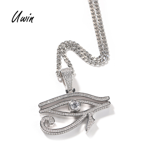Collar <span class=keywords><strong>de</strong></span> <span class=keywords><strong>Ojo</strong></span> Turco <span class=keywords><strong>de</strong></span> Moda, <span class=keywords><strong>Colgante</strong></span> <span class=keywords><strong>de</strong></span> Latón con Circonitas, Diseño Hip Hop <span class=keywords><strong>de</strong></span> <span class=keywords><strong>Ojo</strong></span> <span class=keywords><strong>de</strong></span> <span class=keywords><strong>Horus</strong></span> Rosa, Joyería Hip Hop para Hombre, En Stock - Product Image 1