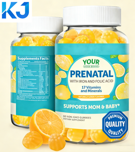 Gummies de vitamines prénatales OEM avec fer et <span class=keywords><strong>acide</strong></span> <span class=keywords><strong>folique</strong></span>, 60 unités, saveur citron, complément alimentaire pour femmes - Product Image 1