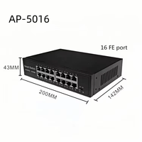 Commutateur réseau ANPA 16 ports 10/100 Mbps, boîtier métallique, 3,2 Gbps, Plug and Play, pour ordinateur de bureau, avec QoS, empilable, pour caméra IP, CCTV, NVR