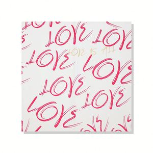 กระดาษห่อช่อดอกไม้เคลือบ PE กันน้ำ หลายภาษา ลาย I Love You พิมพ์ลายจดหมายรัก บรรจุภัณฑ์ดอกไม้ 56x56 ซม. - Product Image 6