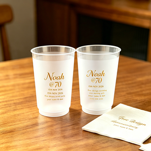 12oz 8oz 250ml clear <b>Plastic</b> <b>Cups</b> with Flat Lids Ideal for Family Gatherings Outdoor Parties Weddings Adult Ceremonies Printed - Product Image 1