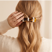 Barrette à cheveux double couche en acétate de cellulose, épingle à cheveux bicolore effet écaille de tortue pour coiffure quotidienne féminine CST0041