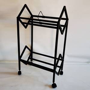 Free Stand Storage Double Deck Album Crate Cart Vinyl Record Storage Rack
