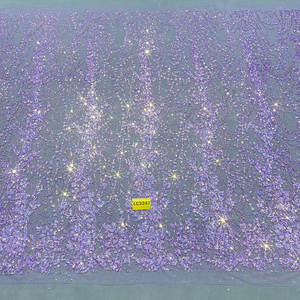 Bán Sỉ Vải Tuyn Giấy Bạc Lấp Lánh Họa Tiết Hoa Oải Hương - Product Image 3