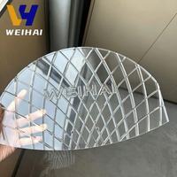 Plaque murale en acrylique gravée au laser sur mesure, panneau de logo en acrylique texturé à grille diamantée semi-ronde pour le bureau d'accueil de l'entreprise