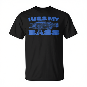 T-shirt Kiss My Bass Fishing Lover pour homme, noir, grande taille - Product Image 2