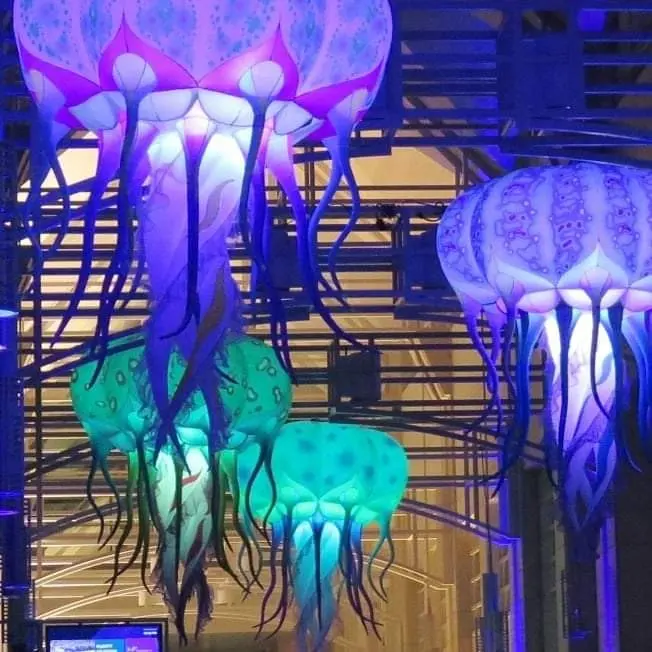 Água-viva inflável com iluminação, modelos de polvo/gigante inflável com led para decoração de festas