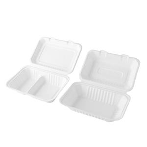 カスタマイズされた1000 ML 2コンパートメント使い捨てボックスバガスはレストランのためのヒンジ付き食品容器を奪う - Product Image 1