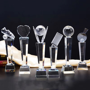 Custom Acrylic Crystal <b>Trophy</b> Award With Wooden Base Laser Engraving Logo Corporate Recognition Ceremony Gift <b>Trophy</b> - Product Image 1