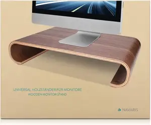Sıcak satış ahşap monitör yükseltici standı bükülmüş Design.de sktop monitör ekran organizatör Dock Pc Tv için ekran dizüstü